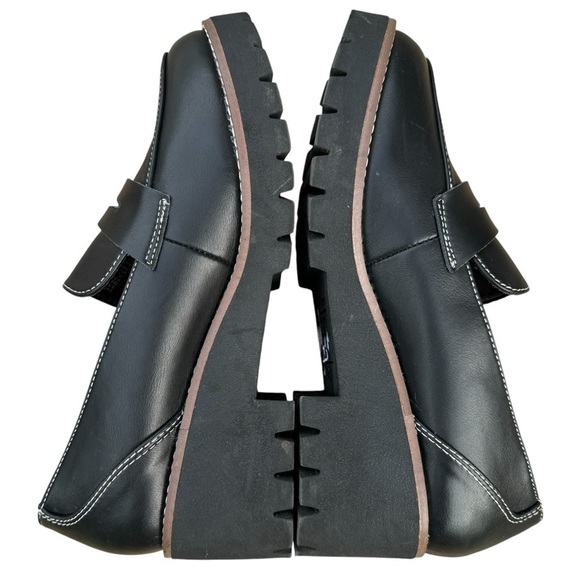 Blondo Daina Black Leather Chunky Lug
Platform Waterproof Penny Loafers Size 9.5 - Picture 12 of 15
